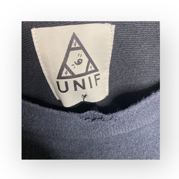 HTF: new UNIF ☻ Burn Me Weed Distressed Sweatshirt ☻ Flames ☻︎ Dirty Black ☻︎ M - Picture 12 of 17